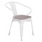 Emma and Oliver Alva Metal Indoor-Outdoor Stacking Chair with Vertical Slat Back, Arms and All-Weather Polystyrene Seat